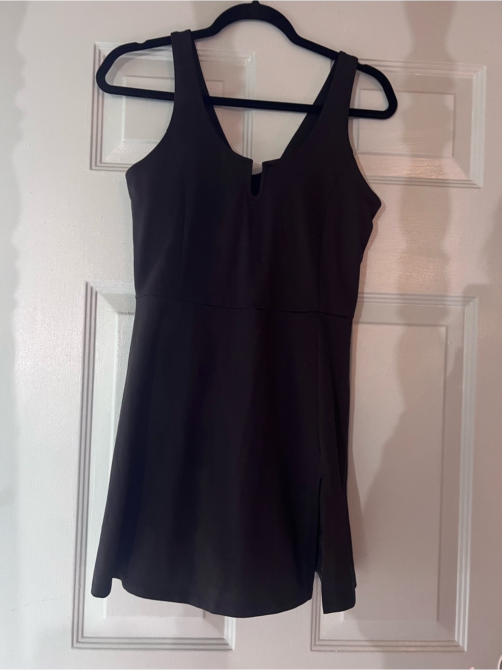 all in motion Black Mini Tank Dress with V-Notch